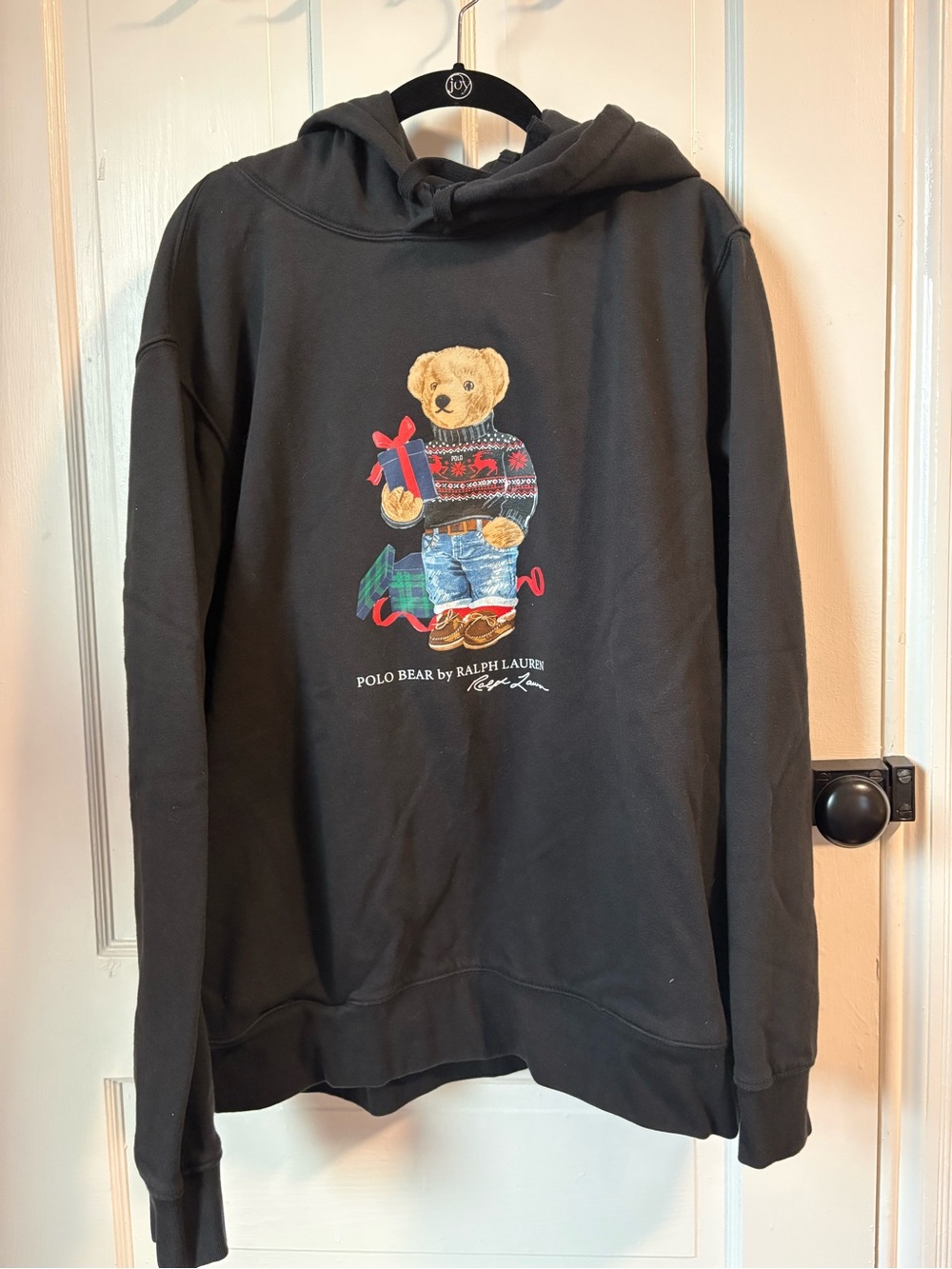 Ralph Lauren Polo Bear Black Holiday Fleece Hoodie